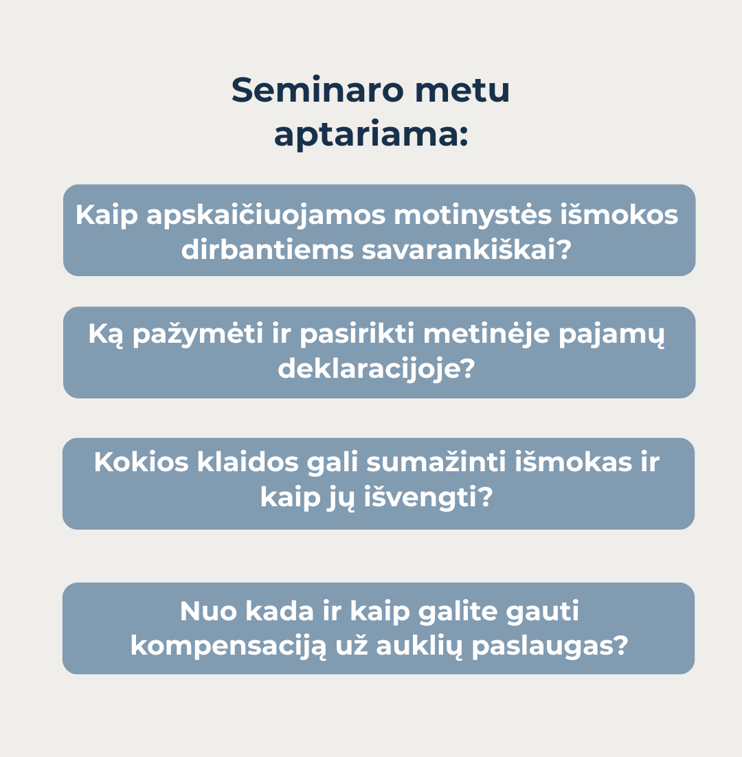 Seminaro įrašas - "Motinystės išmokos dirbant savarankiškai - su IDV" - Image 2